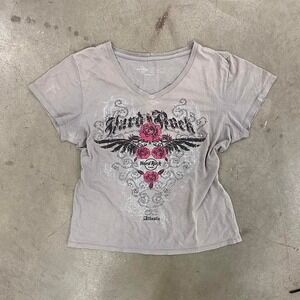 Vintage Y2K Hard Rock Cafe Atlanta Flowers Rose V-Neck Women's Shirt L